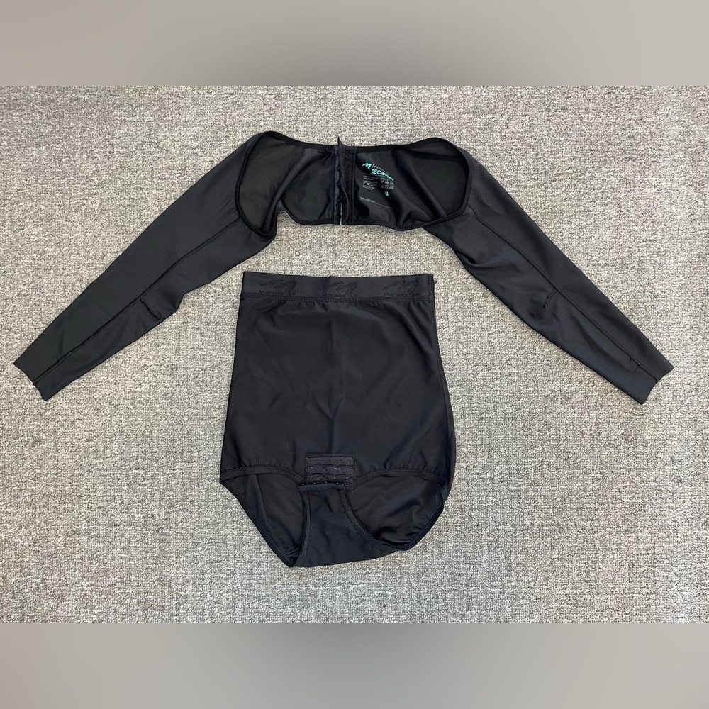 Women's Black Shapewear Set with Long Sleeve Shrug - Unbranded